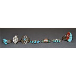 COLLECTION OF SEVEN NAVAJO RINGS