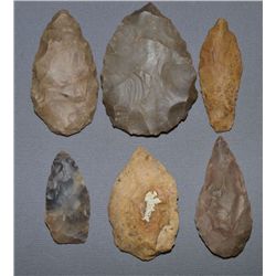 COLLECTION OF SIX STONE SCRAPERS