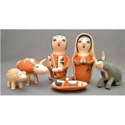 SANTO DOMINGO POTTERY NATIVITY SCENE