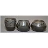Image 1 : TWO SANTA CLARA AND ONE SAN ILDEFONSO POTTERY BOWLS