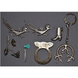 COLLECTION OF NINE SILVER ITEMS