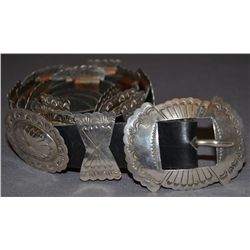 NAVAJO SILVER CONCHO BELT