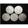 Image 1 : 1949,53-S,53-S,57-D & 58-D FRANKLIN HALF DOLLARS