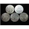 Image 2 : 5 ASSORTED 40% SILVER KENNEDY HALF DOLLARS