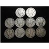 Image 1 : 10 ASSORTED 1930'S MERCURY DIMES