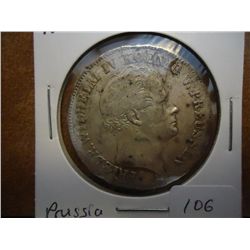 1849-A PRUSSIA SILVER THALER .5370 OZ. ASW