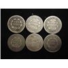 Image 2 : 6 ASSORTED 1850'S SEATED LIBERTY DIMES