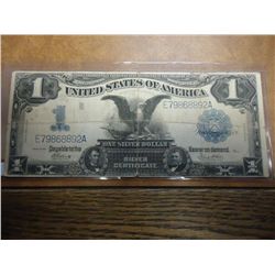 1899 LARGE SIZE $1 SILVER CERTIFICATE BLACK EAGLE