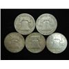Image 2 : 1948-D,49-D,57,59-D & 63-D FRANKLIN HALF DOLLARS
