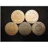 Image 2 : 5 ASSORTED 1880'S INDIAN HEAD CENTS