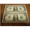 Image 1 : 2-2003-A $1 FRN'S LOW CONSECUTIVE SERIAL 'S (UNC)