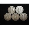 Image 2 : 5 ASSORTED 1920'S MERCURY DIMES