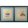 Image 1 : 2 Traditional Chinese Paintings on Gold Paper Framed