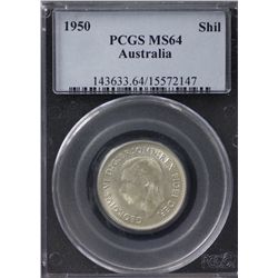 1950 Shilling PCGS MS64
