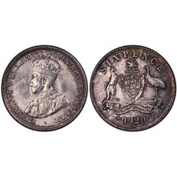 1920-M Sixpence PCGS MS63
