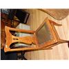 Image 1 : VINTAGE OAK CHAIR - LEATHER SEAT - 6
