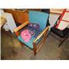 Image 1 : OAK UPHOLSTERED ARM CHAIR