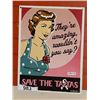 Image 1 : NOSTALGIC  METAL SIGN - SAVE THE TA-TA'S