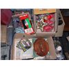 Image 1 : BOXES OF VINTAGE CHRISTMAS ITEMS, WOOD TRAY AND OTHER