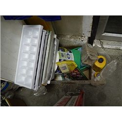 BOX OF GARDENING AND ICECUBE TRAYS