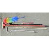 Image 1 : LONG BOX OF MOP, DUSTER, ADJUSTABLE  CANE ETC