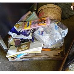 BOX TAKE OUT PAPER PLATES, CUPS, STRAWS AND CUPCAKE PAPERS