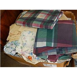 BOX OF ASSORTED LINEN FROM ESTATE