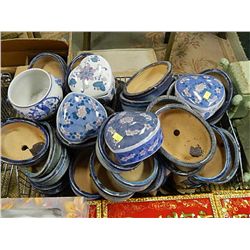 BASKET SECTION OF NEW ASSORTED ORIENTAL POTS AND MORE