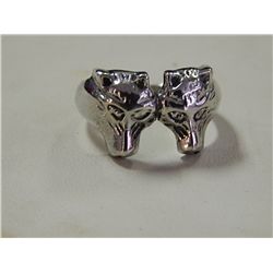 RING - 2 WOLF HEADS