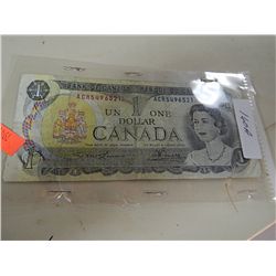 BANK NOTE - CANADA $1 BILL