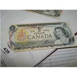 BANK NOTE - CANADIAN $1 BILL - SHIPPING IN CANADA ONLY