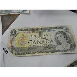 BANK NOTE - CANADIAN $1 BILL - SHIPPING IN CANADA ONLY