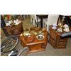 Image 1 : HEXAGON COFFEE TABLE AND END TABLE SET = 3PC TOTAL