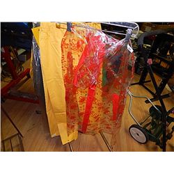 RAIN GEAR - SLICKERS - CLEAR WITH RED FLOWERS PONCHO - KIDS - M