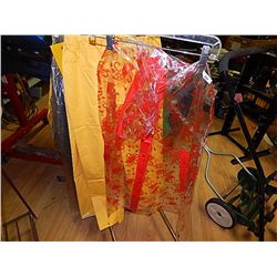 RAIN GEAR - SLICKERS - CLEAR WITH RED FLOWERS PONCHO - KIDS - M