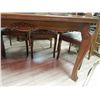 Image 4 : BELGUIM OAK DINING TABLE - DOUBLE DRAWER LEAFS - SOLID WOOD
