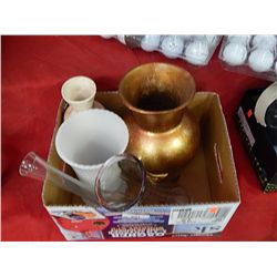 BOX OF ASSORTED VASES