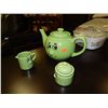 Image 1 : GREEN TEA POT & CREAM AND SUGAR