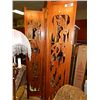 Image 1 : INTRICATLY HAND CARVED ROOM DIVIDER - 3 PANELS - CRANES AND MORE