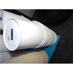 STACK OF METAL PLANT POTS - WHITE