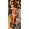 Image 1 : INTRICATELY CARVED TEAK NATIVE WITH DEAR STATUE