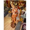 Image 2 : INTRICATELY CARVED TEAK NATIVE WITH DEAR STATUE