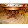 Image 2 : HEAVY OAK DINING TABLE WITH LEAF