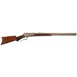 Documented Rare Winchester Special Order Deluxe Factory Engraved Gold and Nickel Plated Model 1886 R