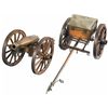 Image 1 : Unmarked Miniature Brass Cannon with Carriage and Caisson