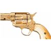 Image 2 : Cattle Brand Engraved Gold Plated First Generation Colt Single Action Army Revolver with Ivory Grips