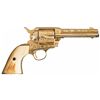 Image 4 : Cattle Brand Engraved Gold Plated First Generation Colt Single Action Army Revolver with Ivory Grips