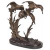 Image 1 : DEBUT Signed Bronze Statue of a Flight of Geese