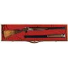 Image 1 : Cased, "LACAMPO" Signed, Engraved and Gold Inlaid Belgian Browning Superposed Centennial Rifle/Shotg
