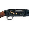 Image 3 : Engraved and Gold Highlighted Browning Grade V Model 12 Slide Action 20 Gauge Shotgun
